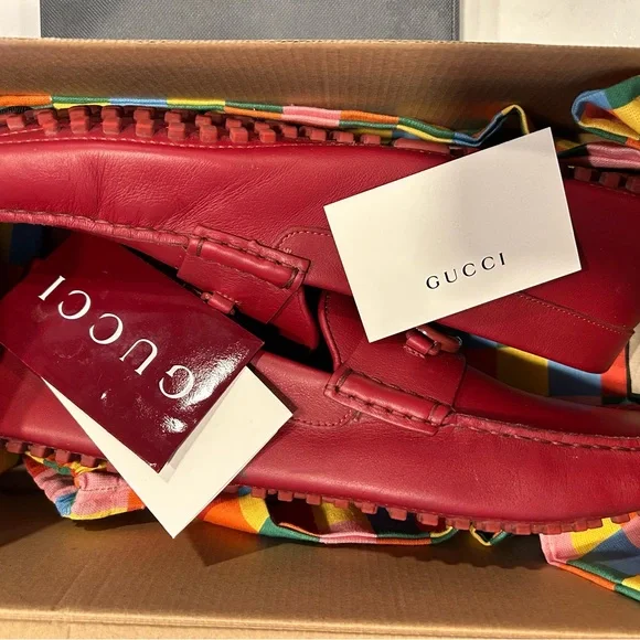 Gucci Men's Bold Red Loafers - Picture 2 of 16